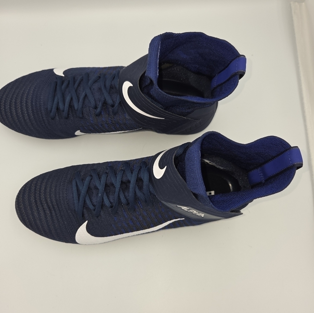 Nike Alpha Menace Elite 2 Flyknit Football CleatsMens 13.5 NWOT Navy BV 2077-401 - Picture 6 of 11